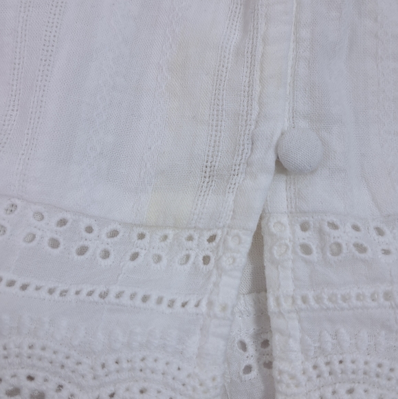 Express Embroidered Off White Cotton Top Size XS - Picture 10 of 14